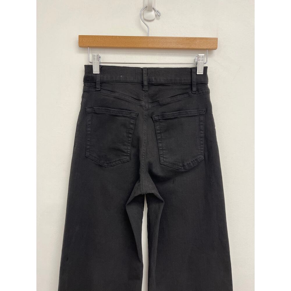 FRAME Le Slim Palazzo Wide Leg Flare High Rise Stretch Black Jeans - Size 25 - Picture 5 of 11